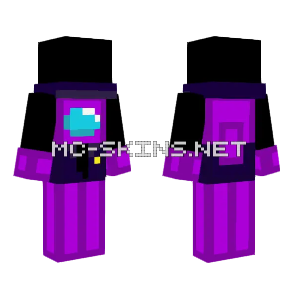Purple Among Us Crewmate, front and back