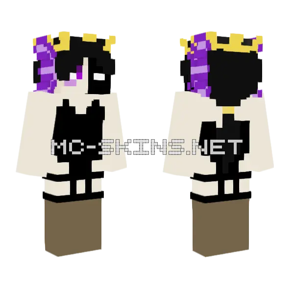 Purple And Black Mage Minecraft skin, front and back