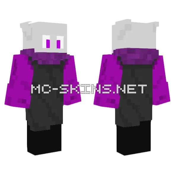 Purple and Black Monster Minecraft skin, front and back