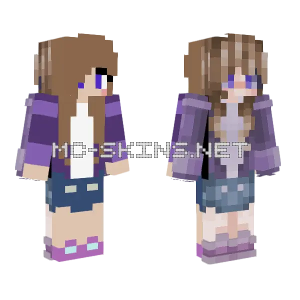 Purple And Blue Outfit Minecraft skin, front and back