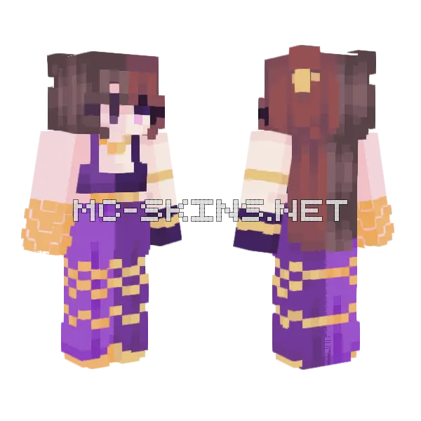 Purple And Gold Collab Minecraft skin, front and back