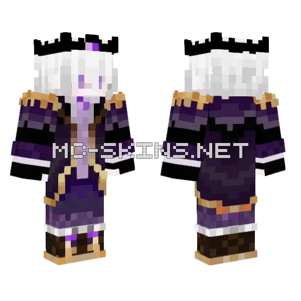 Purple and Gold Mage Minecraft skin, front and back