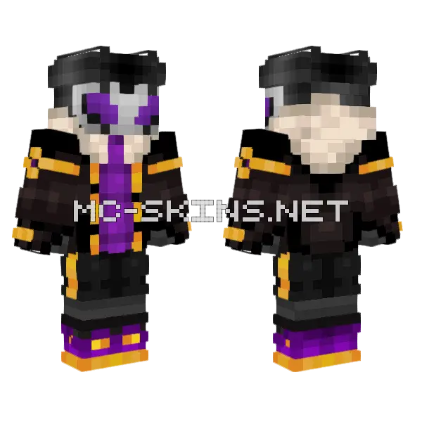 Purple And Gold Outfit Minecraft skin, front and back