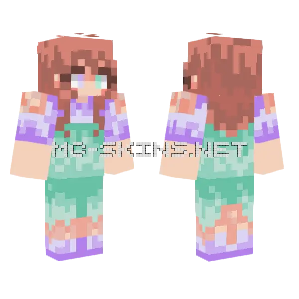 Purple And Green Minecraft skin, front and back