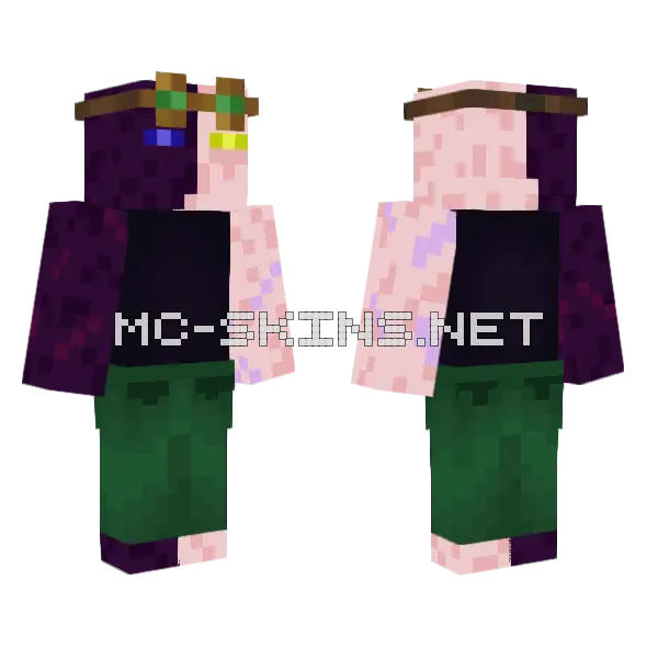Purple And Pink Monster Minecraft skin, front and back