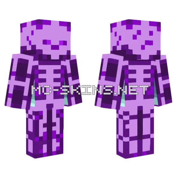 Purple And Teal Creature Minecraft skin, front and back
