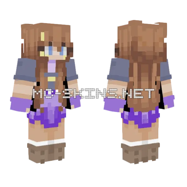 Purple And White Outfit Minecraft skin, front and back