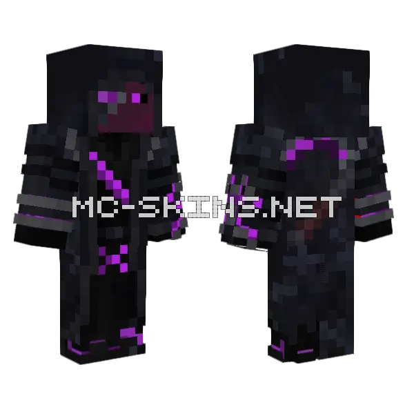 Purple Assassin Minecraft skin, front and back
