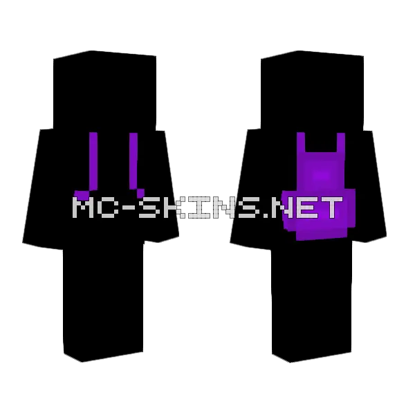 Purple Backpack Base Minecraft skin, front and back
