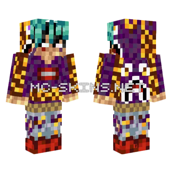 Purple Bape Hoodie Boy Minecraft skin, front and back