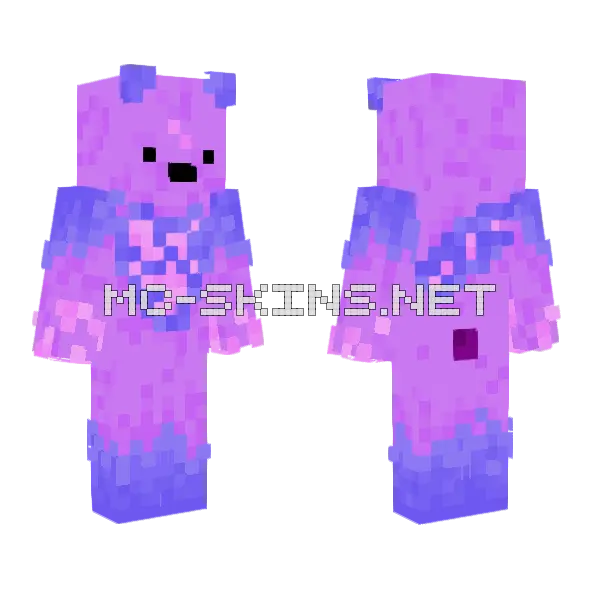 Purple Bear Skin Minecraft skin, front and back