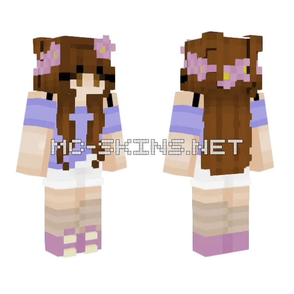 Purple Beauty RCE Minecraft skin, front and back