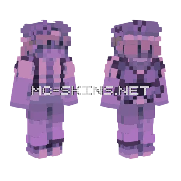 Purple Bee Boy Minecraft skin, front and back
