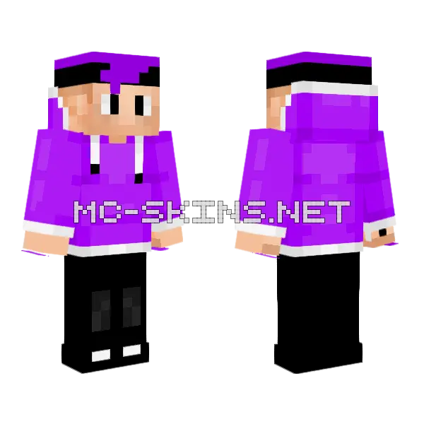 Purple Bhreezy Minecraft skin, front and back
