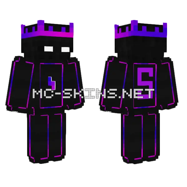 Purple Black Checker Outfit Minecraft skin, front and back
