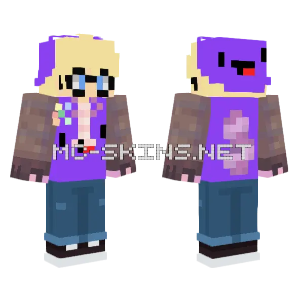 Purple Blob Character Minecraft skin, front and back