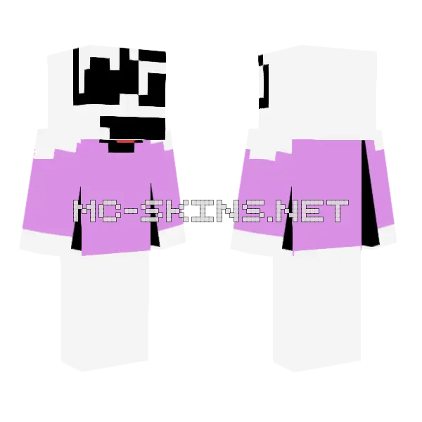 Purple Blob Character, front and back