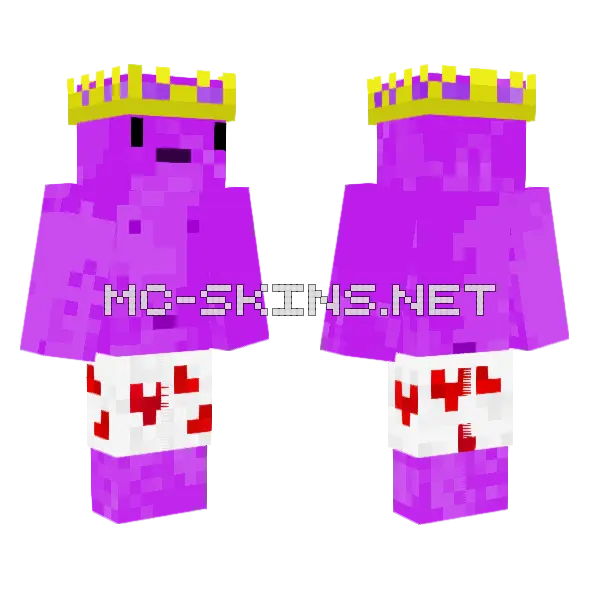 Purple Blob Character, front and back