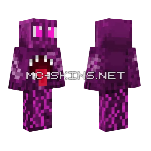 Purple Blob Monster Minecraft skin, front and back