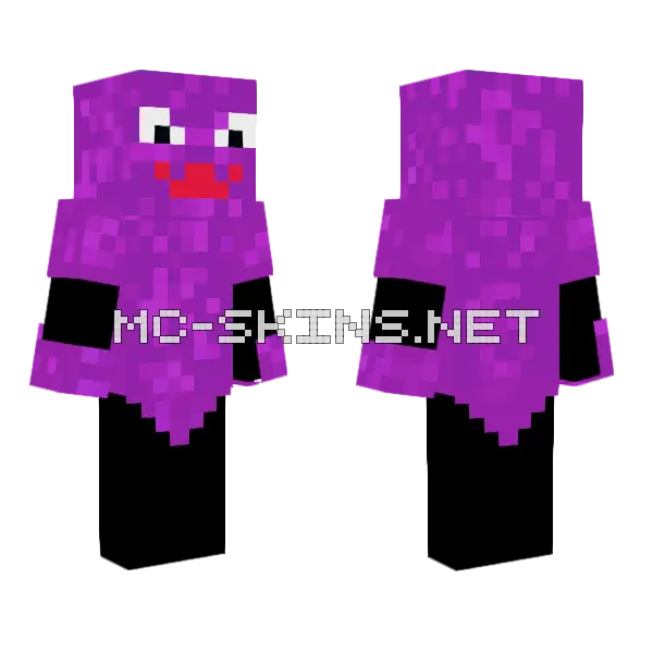 Purple Blob Monster Minecraft skin, front and back