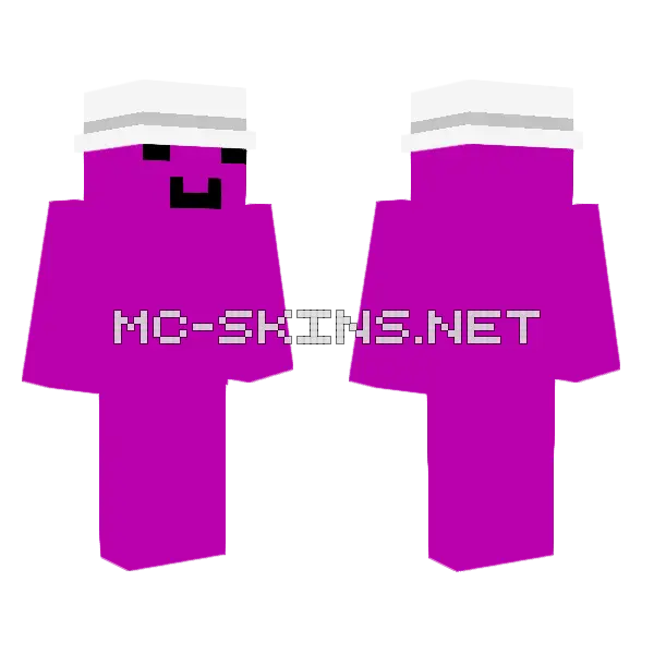 Purple Block Person Minecraft skin, front and back