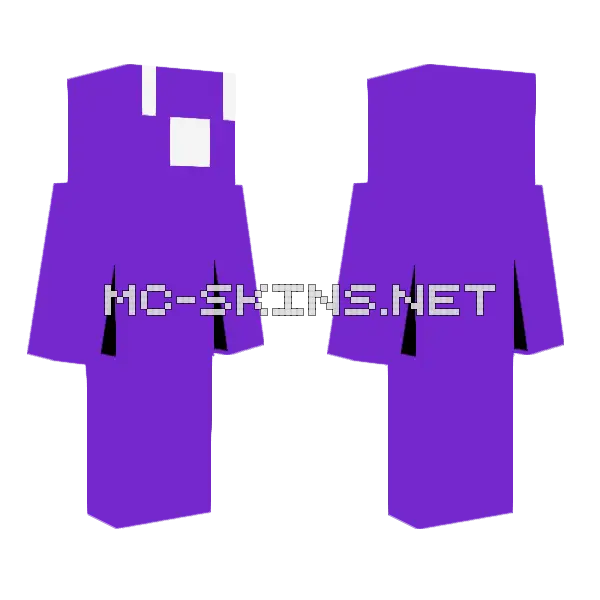 Purple Blocky Character, front and back