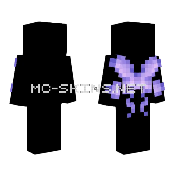 Purple Butterfly Fairy Wings Minecraft skin, front and back