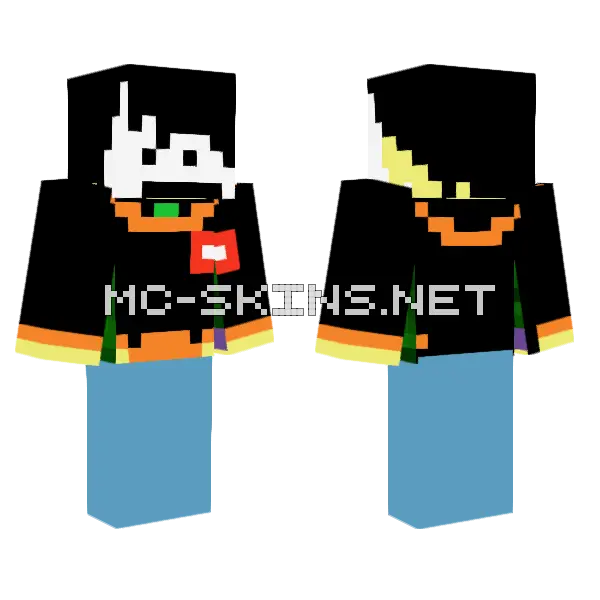 Purple Cat Minecraft skin, front and back