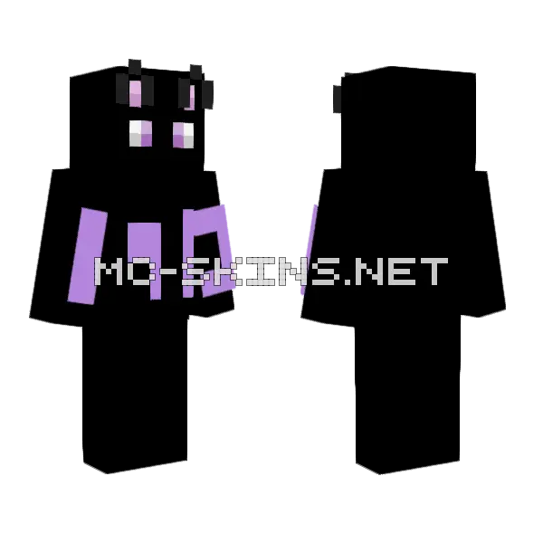 Purple Cat Skin Minecraft skin, front and back