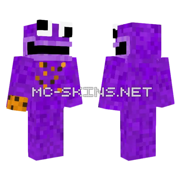 Purple Cookie Monster Minecraft skin, front and back