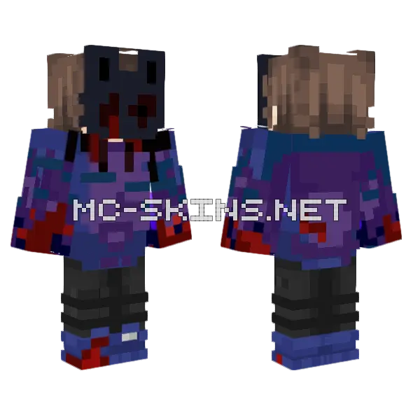 Purple Demon Girl Minecraft skin, front and back
