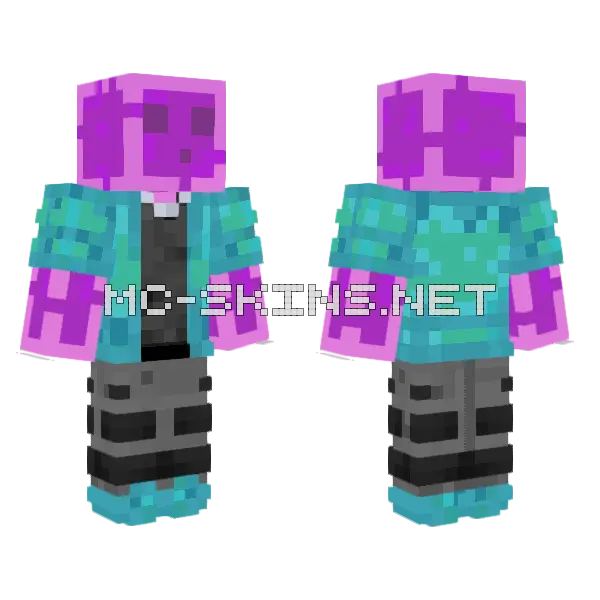 Purple Dragon Minecraft skin, front and back