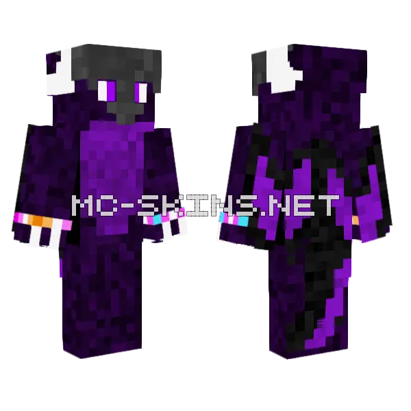 Purple Dragon Minecraft skin, front and back