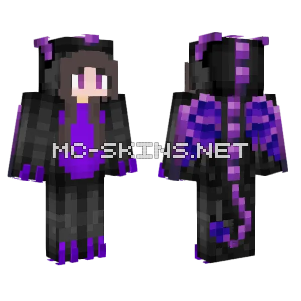 Purple Dragon Minecraft skin, front and back