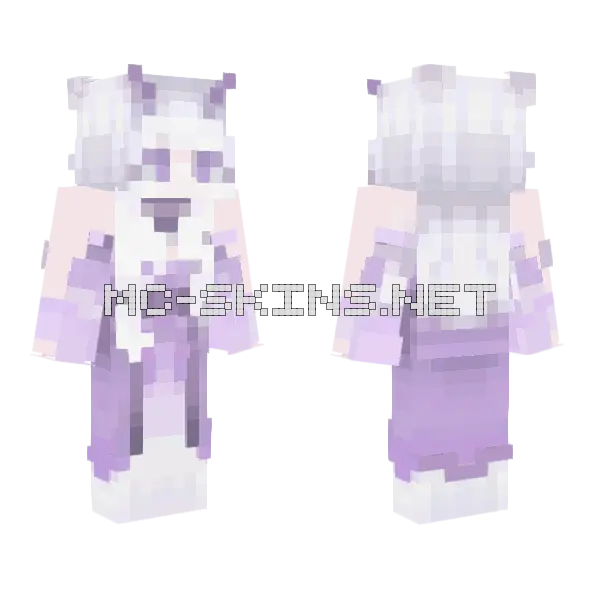 Purple Dragon Girl C Minecraft skin, front and back