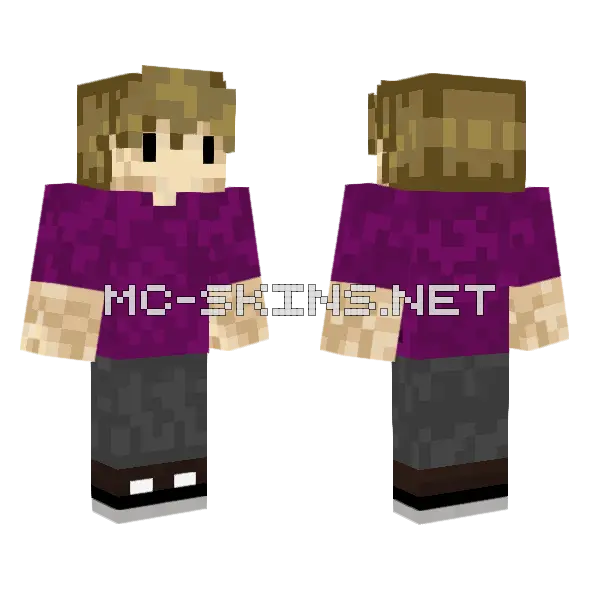 Purple Dress Girl Minecraft skin, front and back