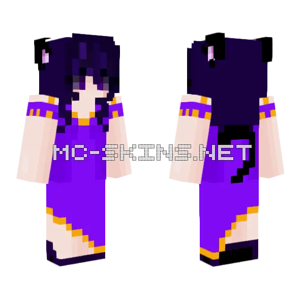 Purple Dress Skin Minecraft skin, front and back