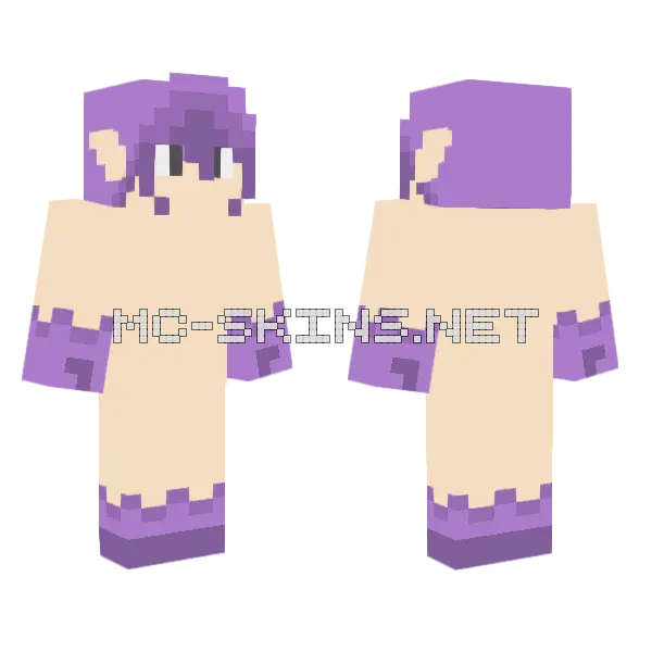 Purple Elf Girl Minecraft skin, front and back