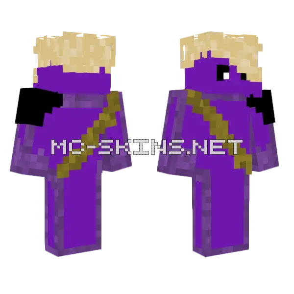 Purple Explorer Minecraft skin, front and back