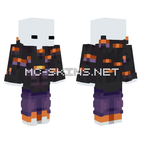 Purple Eyed Ghast Minecraft skin, front and back