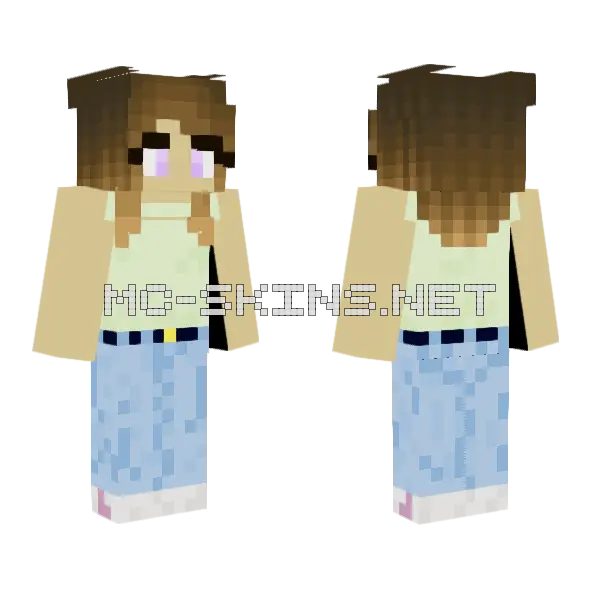 Purple Eyed Girl Edit Minecraft skin, front and back
