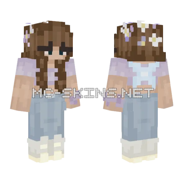 Purple Fairy Girl Minecraft skin, front and back