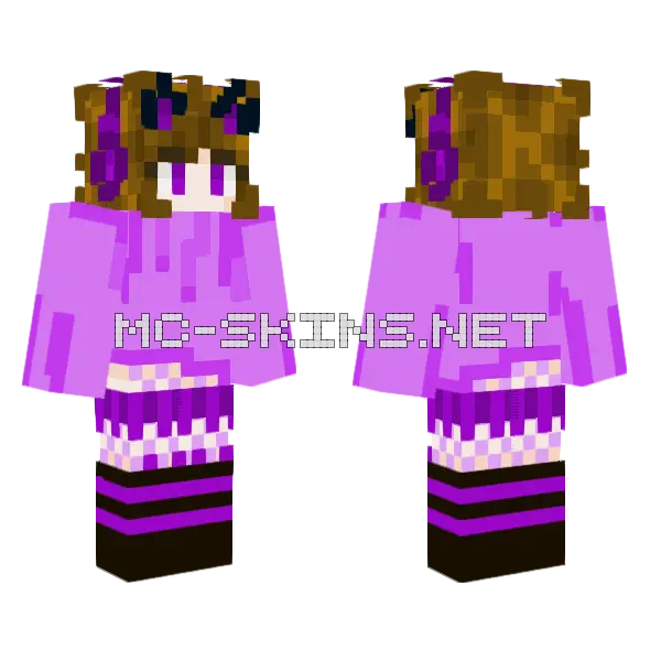 Purple Fishnet Outfit, front and back