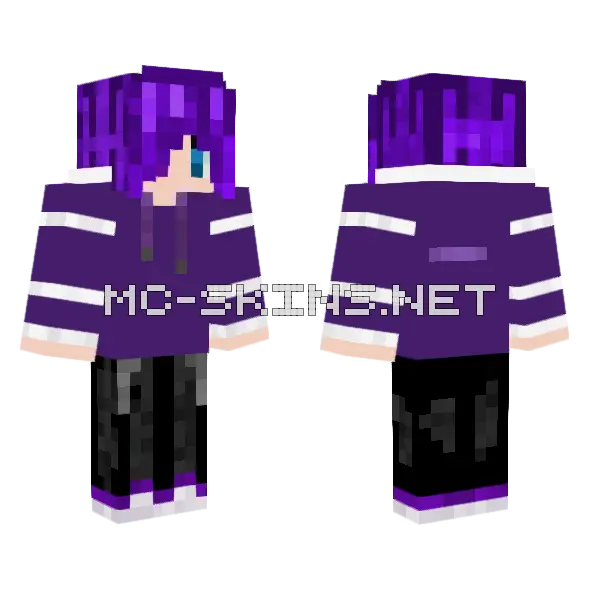 Purple Fox Skin Minecraft skin, front and back