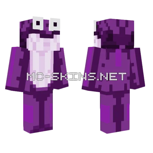 Purple Frog With Sweden Minecraft skin, front and back