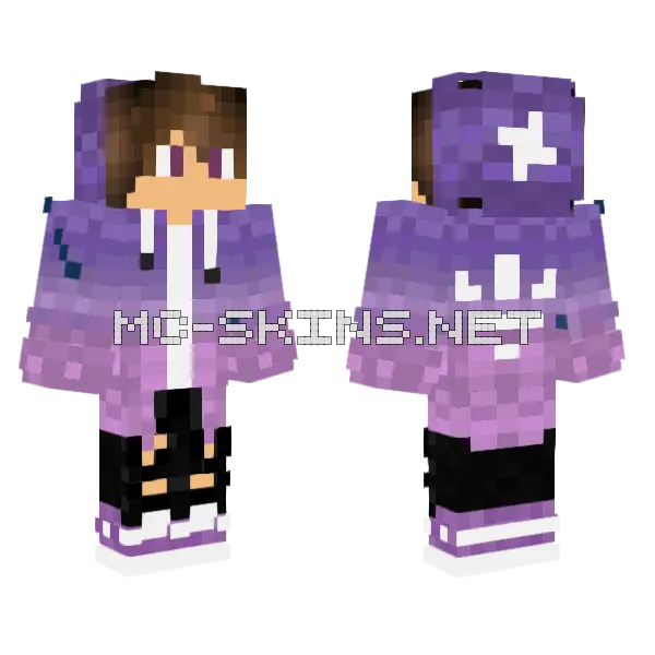 Purple Galaxy Outfit Minecraft skin, front and back