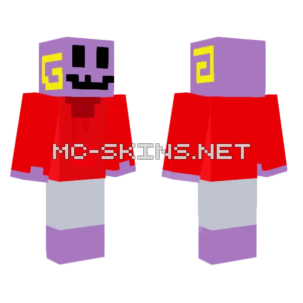 Purple Ghost Figure, front and back