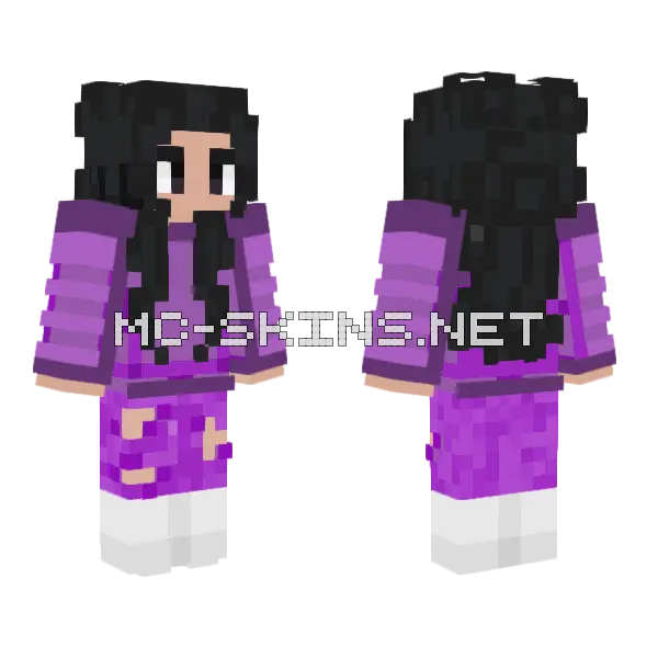 Purple Girl Minecraft skin, front and back