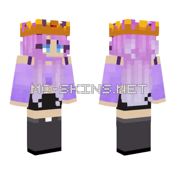 Purple Girl Minecraft skin, front and back