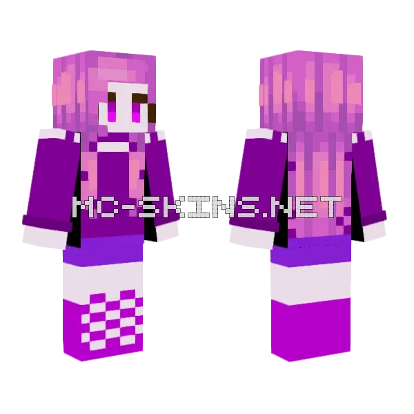 Purple Girl Contest Minecraft skin, front and back